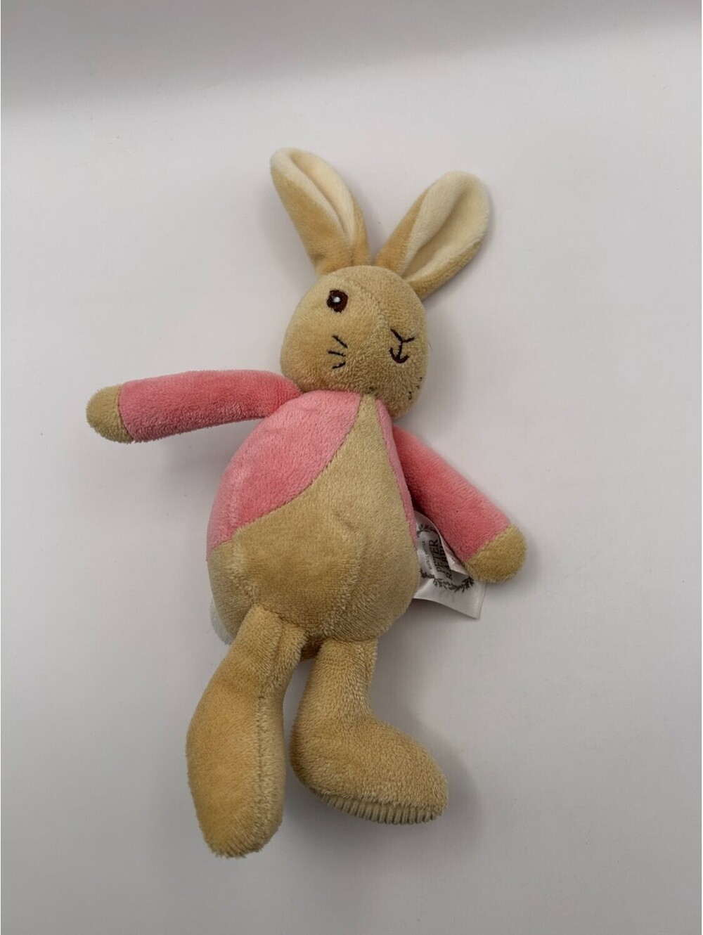 Rainbow Designs Flopsy Bunny Beatrix Potter Plush Rattle Toy Pink Fabric Baby